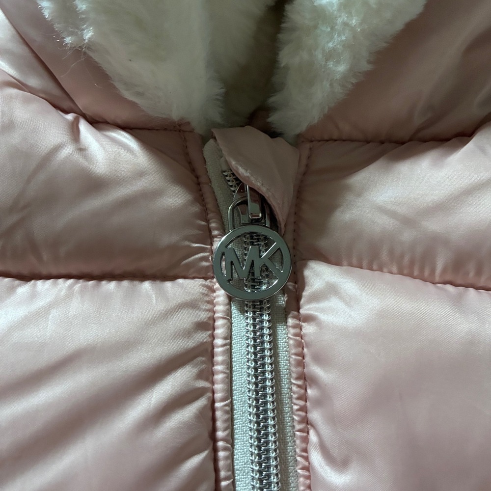 Michael Kors Baby Girls Pink Puffer Snowsuit Hooded Bunting 6-12M - Picture 2 of 4
